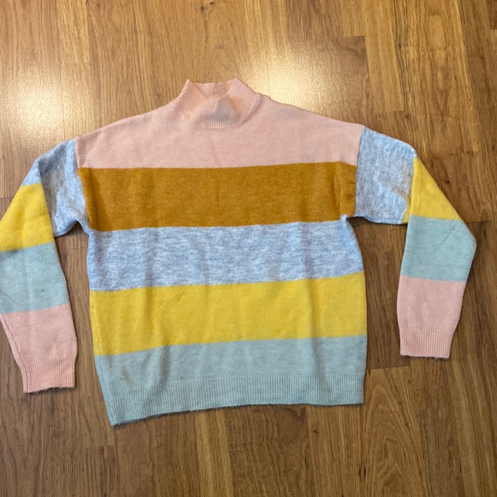 Forever 21 striped mock turtleneck sweater